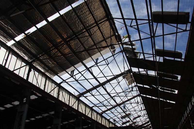Roof Replacement in progress for CDM Logistics CDM Logistics roof replacement in world record time